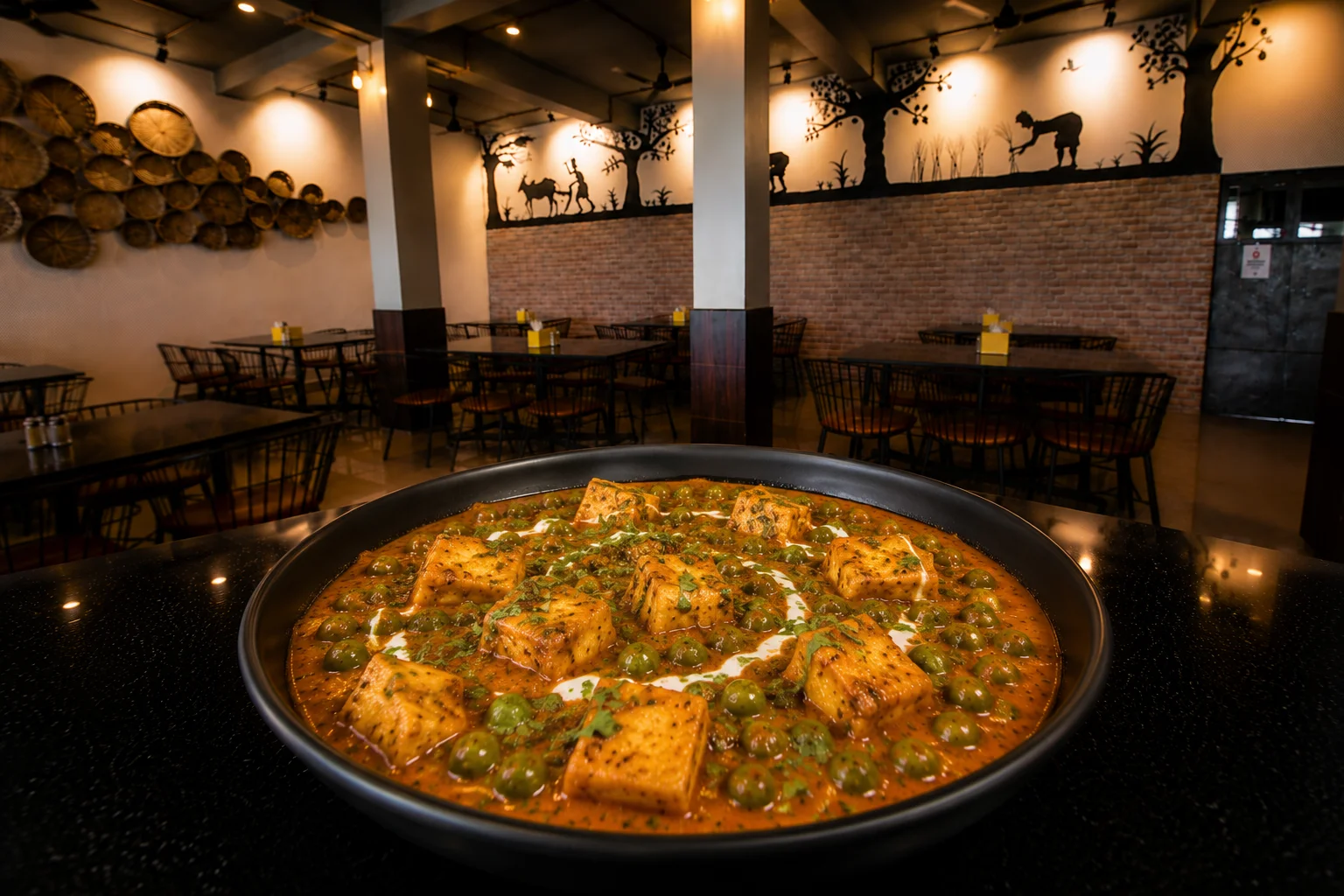 Mutter Paneer - Veg dish at The Farmer's Kitchen Shirwal